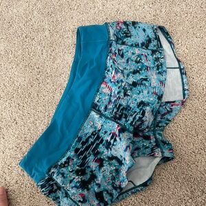lululemon athletica Blue Patterned speed up  Shorts